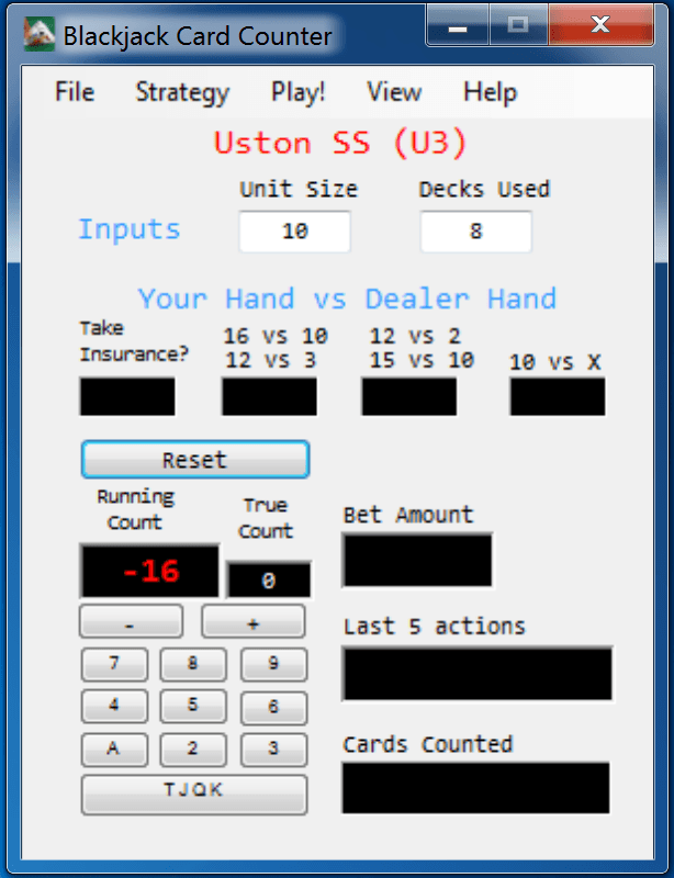 Blackjack Card Counter v2.3 software